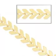 Chaîne maille chevron en épis 6.3 mm doré x 20cm