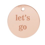Breloque médaille gravée Let's go 11 mm en Argent 925 doré rose x1|raw }}