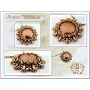 Cabochon rond en verre par Puca® 25 mm Rose Pearl x 1