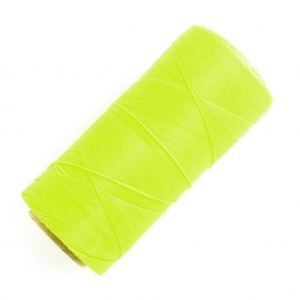 Bobine de fil ciré Linhasita pour micro macramé 0.5 mm - Fluo Yellow (326) x335m
