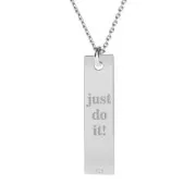 Breloque médaille rectangle gravée Just do it en Argent 925 doré rosex1