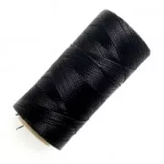 Bobine de fil ciré Linhasita pour micro macramé 0.5 mm - Black x335m