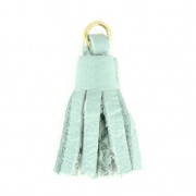 Pompon en cuir 22 mm pour création ou customisation DIY - Mint -doré à l'or fin x1|raw }}