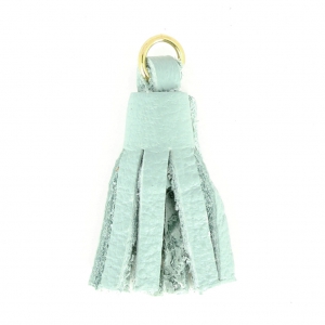 Pompon en cuir 22 mm pour création ou customisation DIY - Mint -doré à l'or fin x1