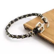 Cordon en cuir européen 1.5 mm Noir x1 m