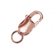 Fermoir mousqueton allongé 11 mm en argent 925 doré rose x1