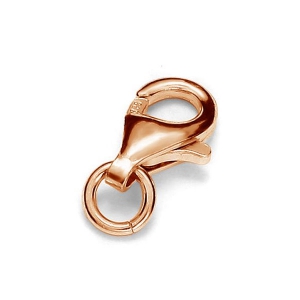 Fermoir mousqueton 11 mm en argent 925 doré rose x1