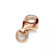 Fermoir mousqueton 9 mm en argent 925 doré rose x1