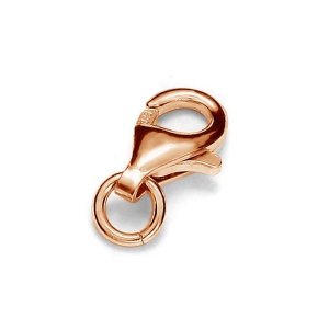 Fermoir mousqueton 9 mm en argent 925 doré rose x1