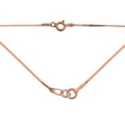 Tour de cou chaîne maille Vénitienne pour intercalaire 41 cm AG 925 doré rose x1