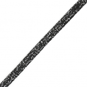 Soutache brillante fabrication italienne 3.5 mm Noir / Argenté x1m