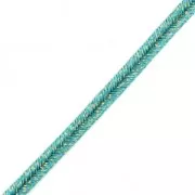 Soutache brillante fabrication italienne 3.5 mm Turquoise / Doré x1m