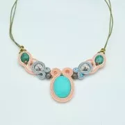 Soutache brillante fabrication italienne 3.5 mm Bleu / Argenté x1m