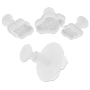 Set d'emporte-pièces texturés avec piston pour pâte polymère - Fancy Henna Lace x3