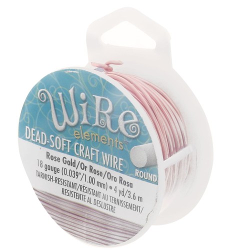 Fil de cuivre Craft Wire souple 1,02 mm Rose Gold anti-ternissement x 3.65 m