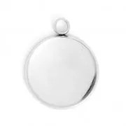 Serti pendentif 22 mm pour cabochon 20 mm - Acier inoxydable x1