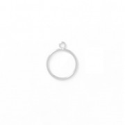 Anneau de montage et tissage pour la création de bijoux 15 mm rhodié