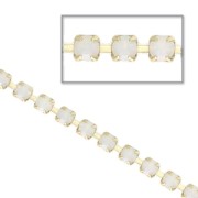 Chaîne en laiton brut strass en cristal taillé 2,10 mm White Opal x50cm|raw }}
