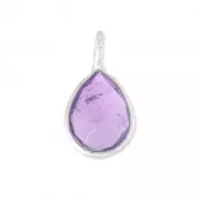Breloque goutte facettée 6,8x12,7 mm en Argent 925 /Amethyst x1