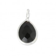 Breloque goutte facettée 6,8x12,7 mm en Argent 925 /Black Onyx x1|raw }}