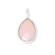 Breloque goutte facettée 6,8x12,7 mm en Argent 925 /Quartz Rose x1|raw }}