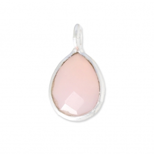 Breloque goutte facettée 6,8x12,7 mm en Argent 925 /Quartz Rose x1