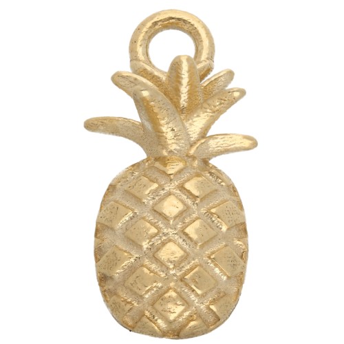 Breloque ananas 14 mm en Argent 925 Doré à l'or fin x1