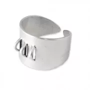 Bague réglable large avec 3 anneaux à personnaliser Placage Argent fin vieilli x1