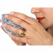 Bague réglable large avec 3 anneaux à personnaliser Placage Argent fin vieilli x1