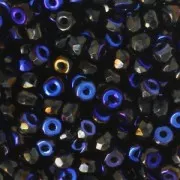 Perles facettées en verre tchèque Micro Spacers 2x3 mm Jet Azuro x50