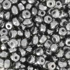 Perles facettées en verre tchèque Micro Spacers 2x3 mm Chrome x50