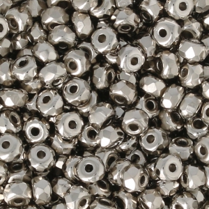 Perles facettées en verre tchèque Micro Spacers 2x3 mm Nickel Plated x50