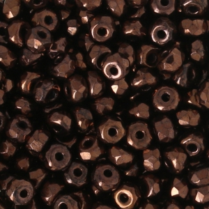 Perles facettées en verre tchèque Micro Spacers 2x3 mm Dark Bronze x50