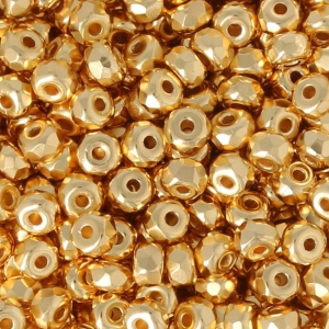 Perles facettées en verre tchèque Micro Spacers 2x3mm 24 K Gold Plated x25
