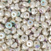 Perles facettées en verre tchèque Micro Spacers 2x3mm argenté AB x50|raw }}