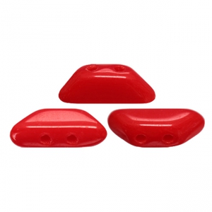 Perles en verre Tinos® par Puca® 4x10 mm Red Coral x10g