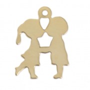 Breloque fine Garçon/Fille 18 mm en Gold filled (Or laminé)  x1
