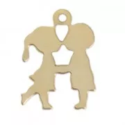 Breloque fine Garçon/Fille 18 mm en Gold filled (Or laminé)  x1