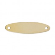 Intercalaire fin Plaque ovale 2 trous 24x6,2 mm en Gold filled (or laminé) 