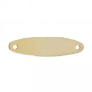 Intercalaire fin Plaque ovale 2 trous 24x6,2 mm en Gold filled (or laminé) 