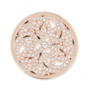 Cabochon en métal 33 mm avec strass - Rosace - doré rose x1|raw }}