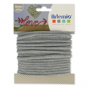 Fil tricotin pour la customisation 5 mm - Gris x5m