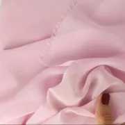 Tissu Mousseline pour broderie perlée de Lunéville et confection de vêtements Rose x10cm