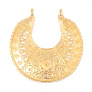 Pendentif intercalaire 2 anneaux demi-lune ethnique 38 mm Doré à l'or fin x1