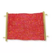 Embout pour tissage de perles rocailles & Delica Miyuki 26 mm doré rose x1