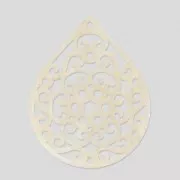 Intercalaire goutte ajouré nacré pour boucles d'oreilles 49 mm Crème x1