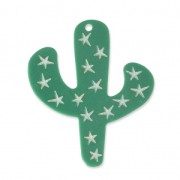 Pendentif Tropical Cactus 59 mm - création de bijoux fantaisie - Vert|raw }}