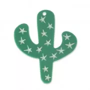 Pendentif Tropical Cactus 59 mm - création de bijoux fantaisie - Vert