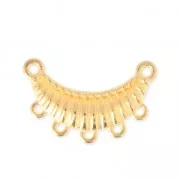 Intercalaire boucle d'oreille/collier avec 7 trous style ethnique 25x7 mm Doré à l'or fin