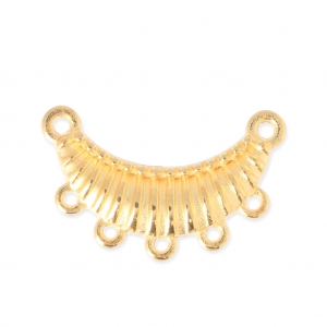 Intercalaire boucle d'oreille/collier avec 7 trous style ethnique 25x7 mm Doré à l'or fin